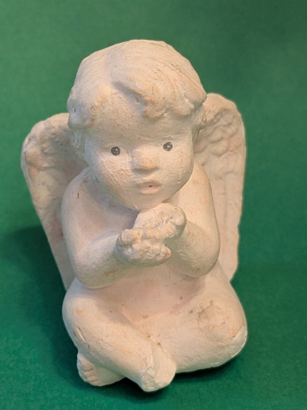 Russ Berrie & Co Angel Blowing A Kiss Figurine 1.75" x 1.75" x 2.75" Bisque